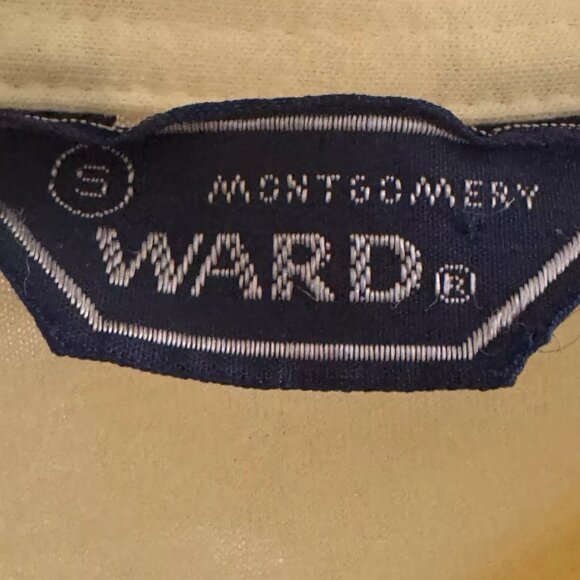 VTG Montgomery Ward Yellow Cotton Blend Polo Shirt Short Sleeve - Mens Small - Picture 3 of 3